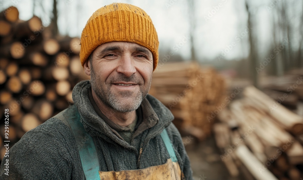 Close-Up Portrait of a Woodcutter’s Face Close-Up Portrait of a Woodcutter’s Face