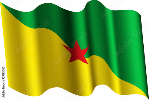 Billede på lærred French Guiana Realistic 3D Waving Flag