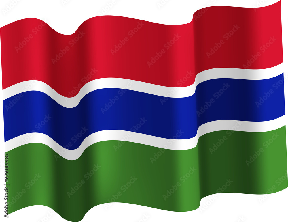 Fototapeta premium Gambia Realistic 3D Waving Flag