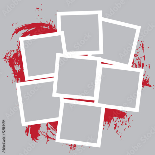 7 photo collage template. vector illustration, new collections