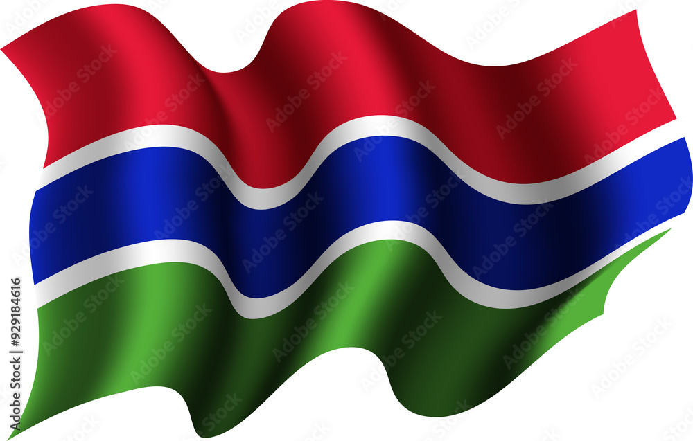 Fototapeta premium Gambia Realistic 3D Waving Flag