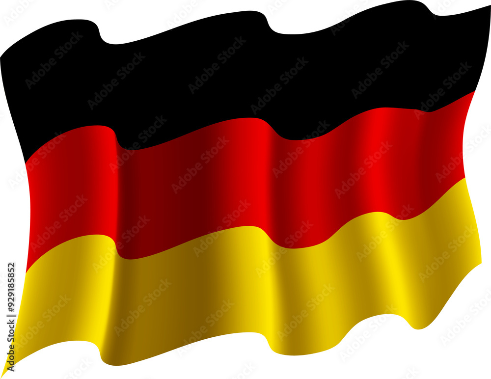 Naklejka premium Germany Realistic 3D Waving Flag