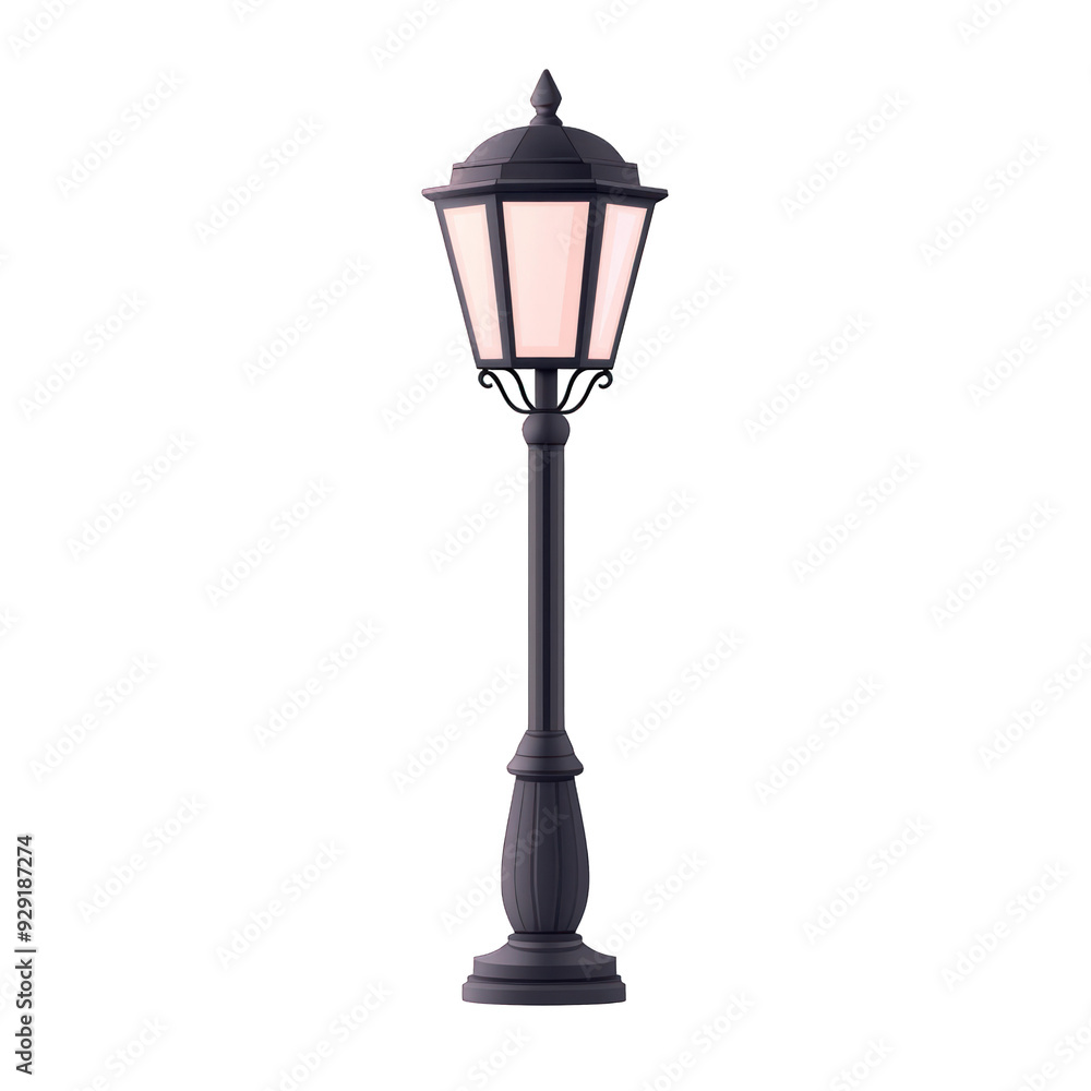 Elegant street lamp design with a classic look, perfect for illuminating walkways and enhancing outdoor aesthetics. transparent background Elegant street lamp design with a classic look, perfect for illuminating walkways and enhancing outdoor aesthetics. transparent background