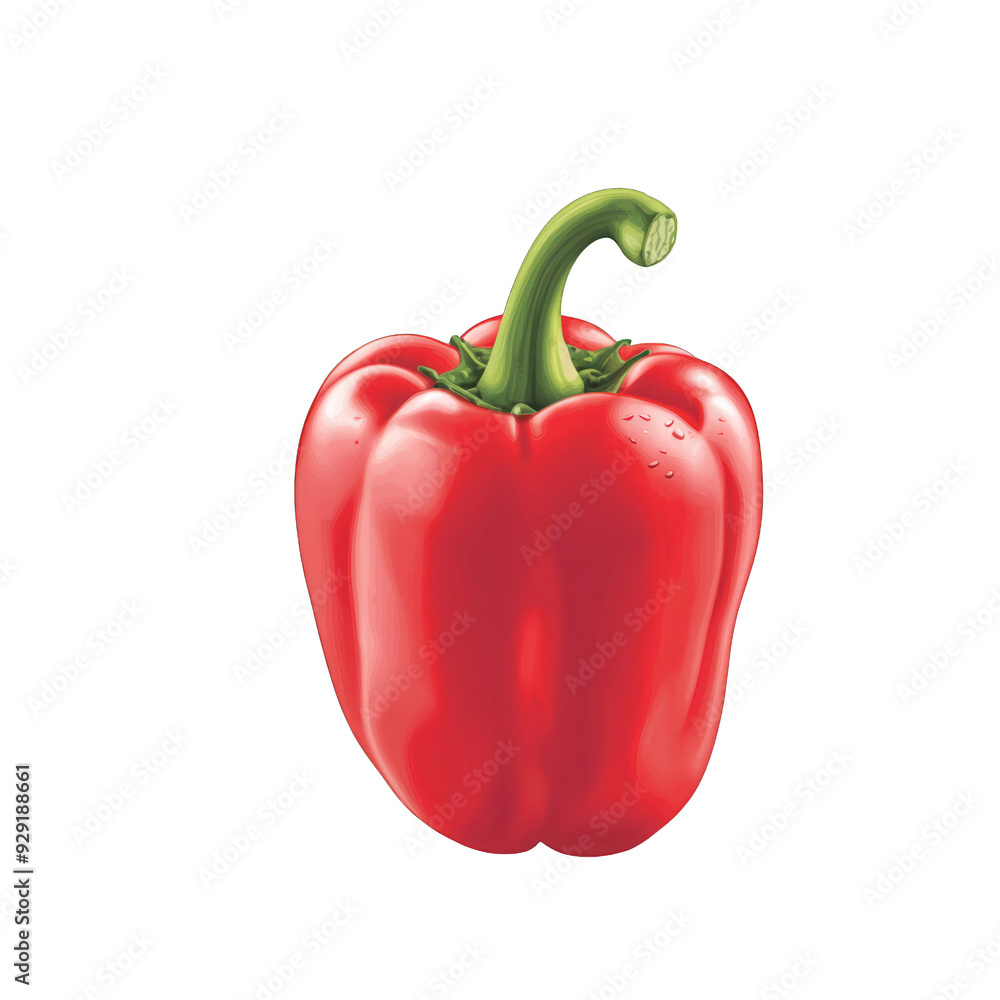 Fresh and vibrant red bell pepper, perfect for salads, cooking, and adding color to any dish. transparent background Fresh and vibrant red bell pepper, perfect for salads, cooking, and adding color to any dish. transparent background