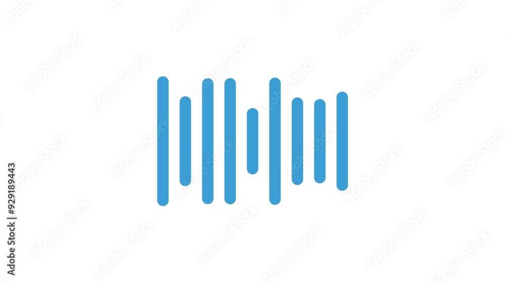 Audio waveform icon animation on white background. Audio waveform icon animation on white background.