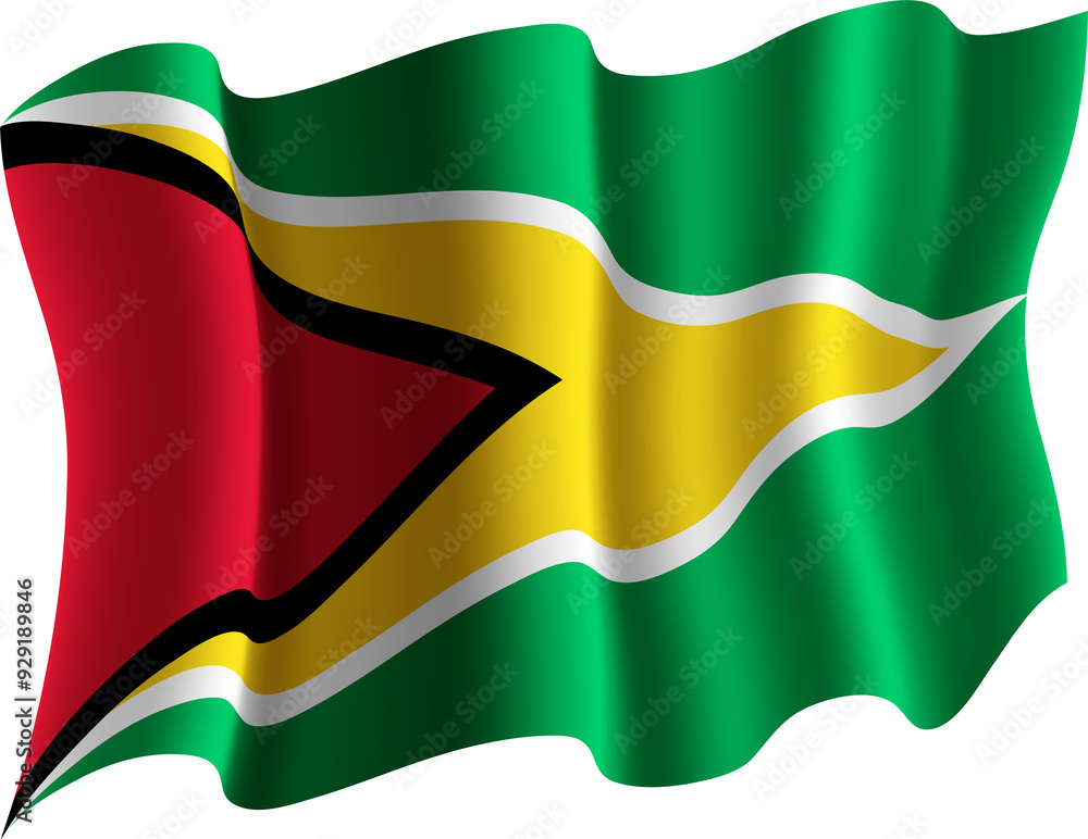 Fototapeta premium Guyana Realistic 3D Waving Flag