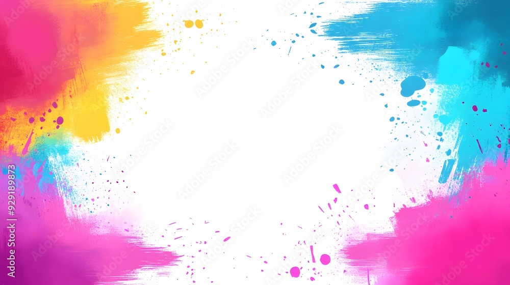 Obraz premium Multicolored Paint Stroke on White Background, Abstract Image, Texture, Pattern, Wallpaper, Cover and Screen of Smartphone, Cell Phone, Computer, Laptop, 9:16 and 16:9 Format