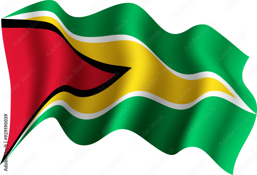 Guyana Realistic 3D Waving Flag Guyana Realistic 3D Waving Flag