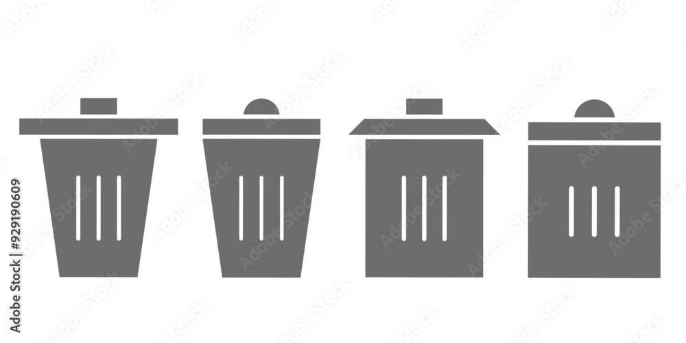 trash bin icon sheet vector simple design illustration trash bin icon sheet vector simple design illustration
