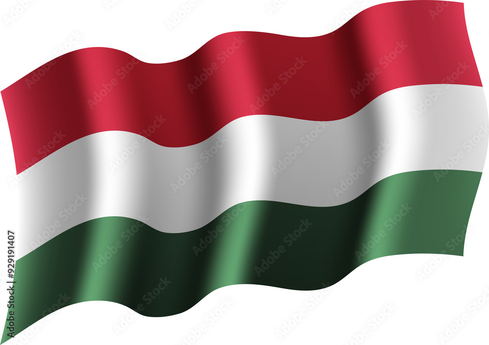 Fototapeta premium Hungary Realistic 3D Waving Flag