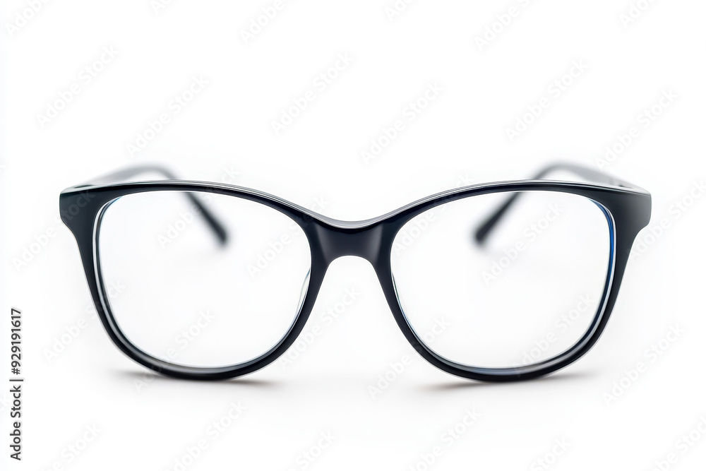 A pair of classic black eyeglasses with clear lenses, symbolizing vision, clarity, style, knowledge, and professionalism. A pair of classic black eyeglasses with clear lenses, symbolizing vision, clarity, style, knowledge, and professionalism.