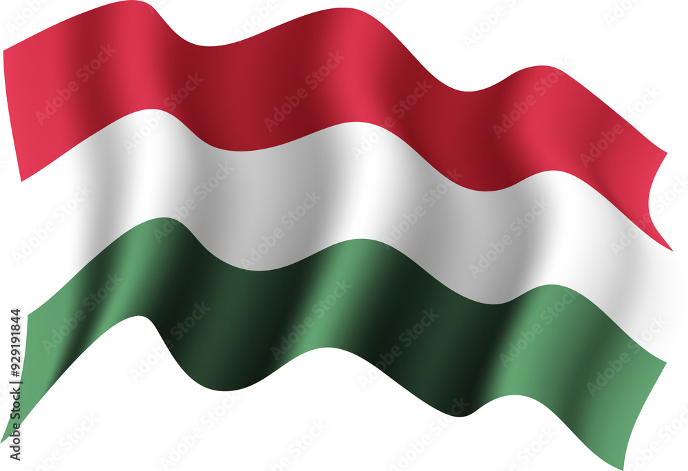 Fototapeta premium Hungary Realistic 3D Waving Flag
