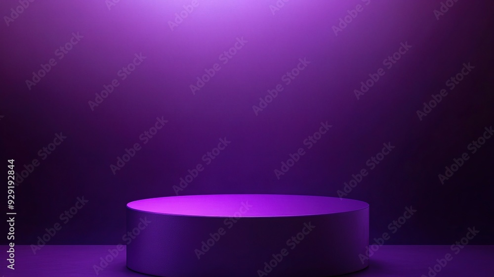 Purple podium against a deep purple background, ideal for a bold and stylish presentation, copy space Purple podium against a deep purple background, ideal for a bold and stylish presentation, copy space