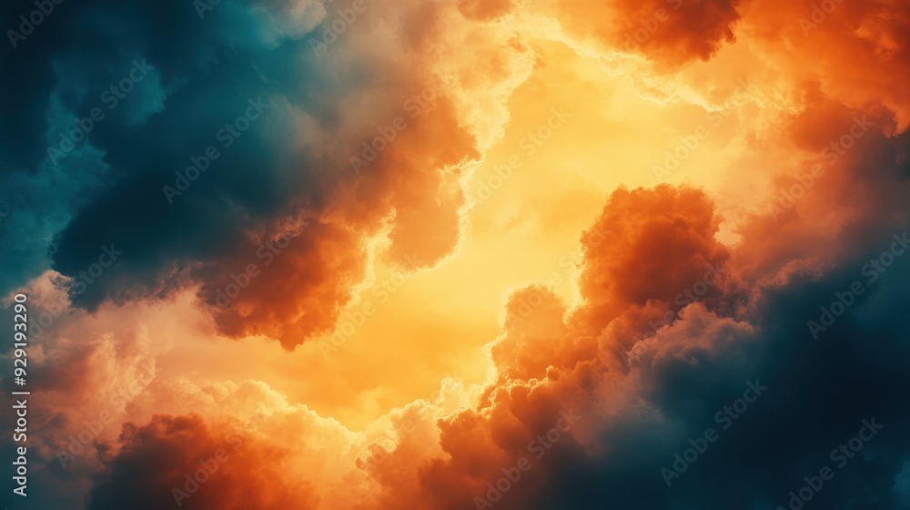 A dramatic sky filled with colorful clouds at sunset, creating a vibrant atmosphere. A dramatic sky filled with colorful clouds at sunset, creating a vibrant atmosphere.