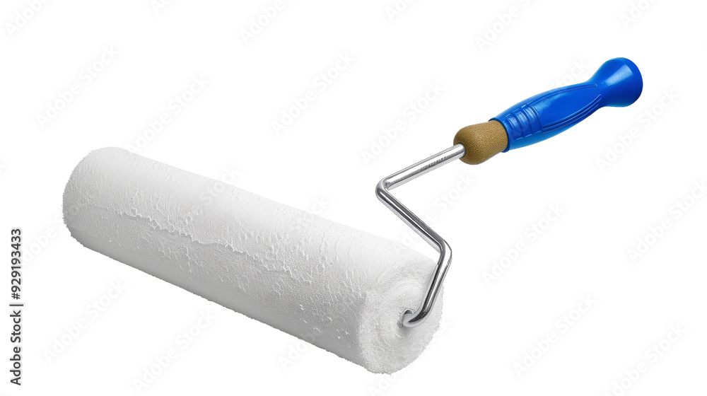 Undercover paint roller with blue handle and white cover isolated on transparent background Undercover paint roller with blue handle and white cover isolated on transparent background