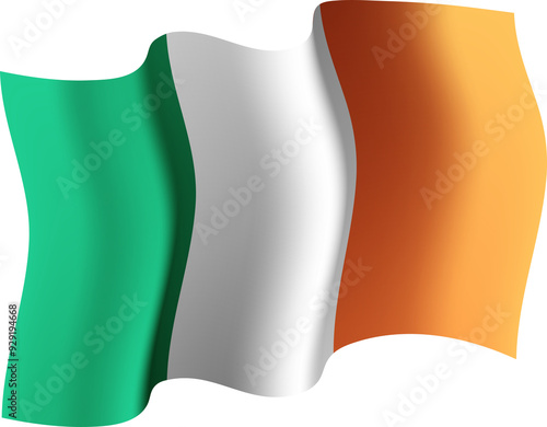 Obraz na plátně ireland Realistic 3D Waving Flag