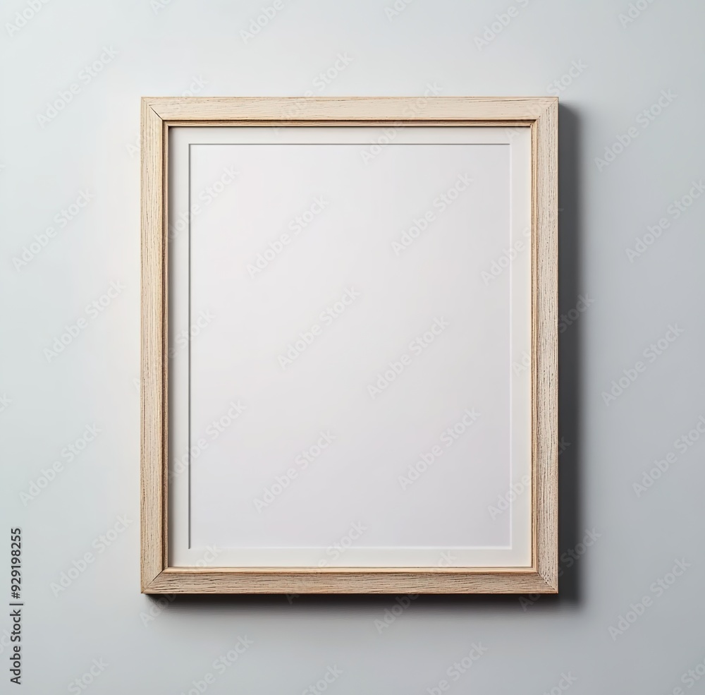 A photograph of a large wooden picture frame on the wall A photograph of a large wooden picture frame on the wall