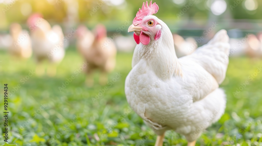 Close up hen on a farm background. Close up hen on a farm background.