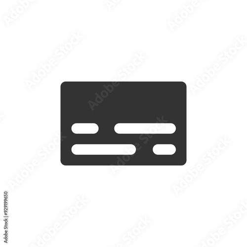 Caption subtitles black illustration with a text pictogram isolated on white background. Vector icon in flat style