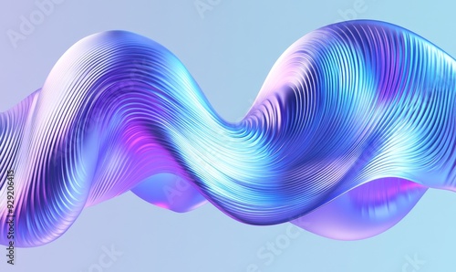 Abstract Swirling 3D Shiny Blue and Purple Shape
