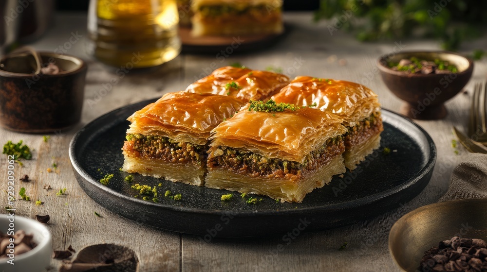 Turkish Cold Baklava paired with Cacao Turkish Cold Baklava paired with Cacao