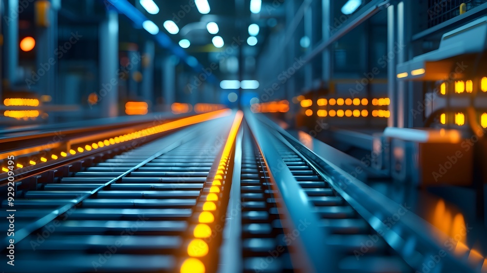 Symmetrical and Streamlined Automated Warehouse System with Bright Lighting and 3D Interior Design Showcasing Modern Industrial Technology and Efficient Logistics Symmetrical and Streamlined Automated Warehouse System with Bright Lighting and 3D Interior Design Showcasing Modern Industrial Technology and Efficient Logistics