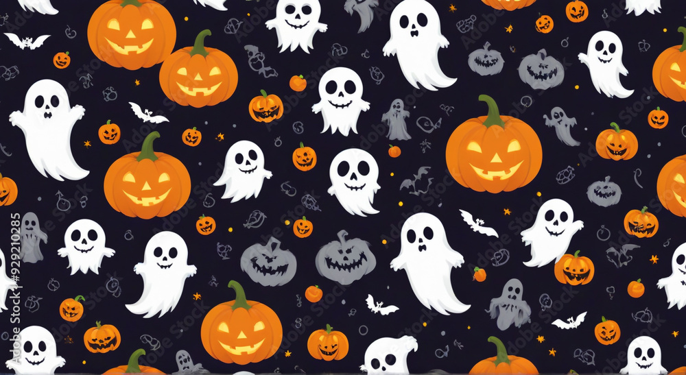 Fototapeta premium halloween seamless background