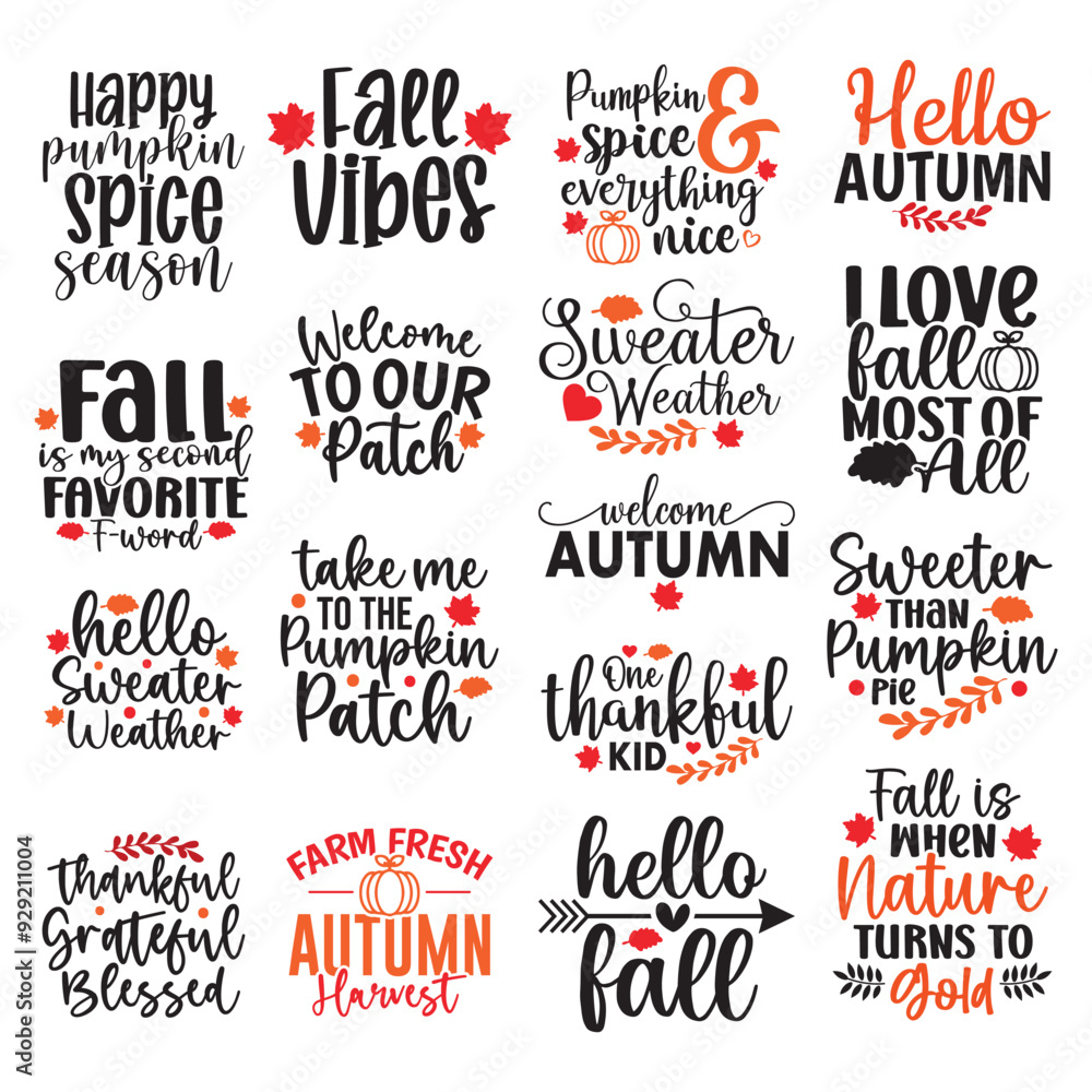 Fototapeta premium 17 Fall SVG Bundle