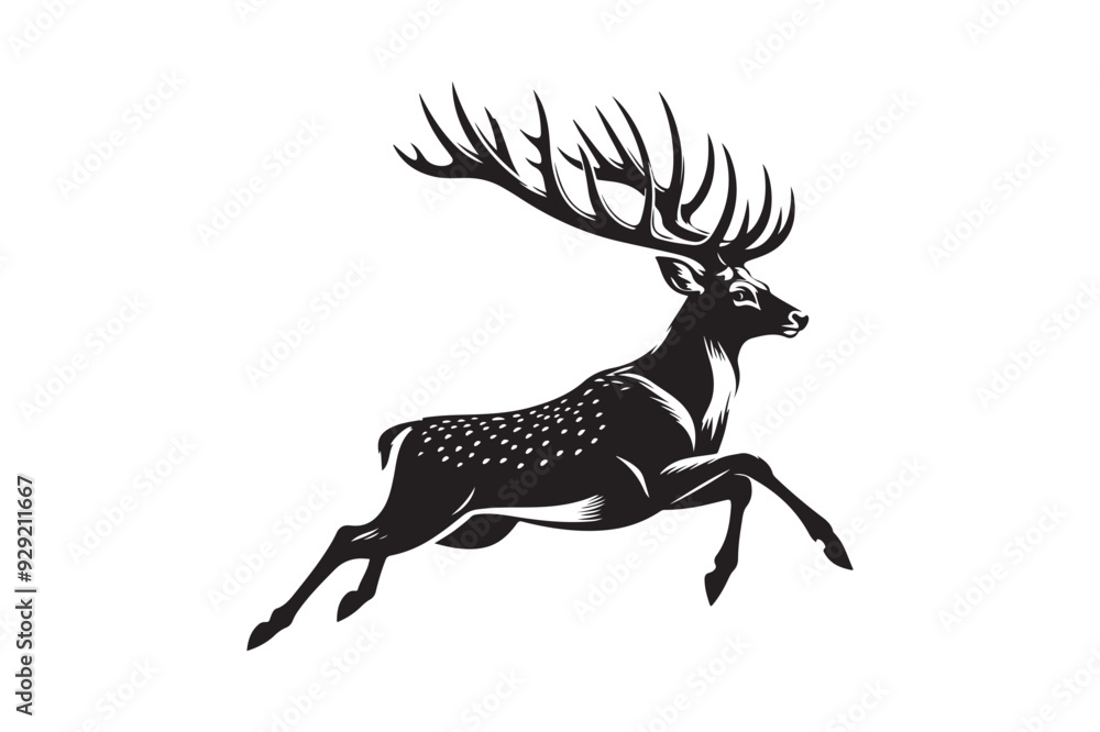 Fototapeta premium Deer silhouette vector illustration