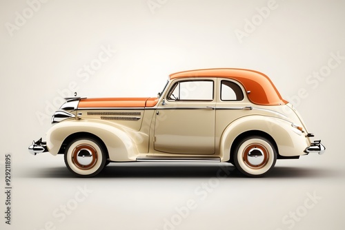 3d rendering of vintage car