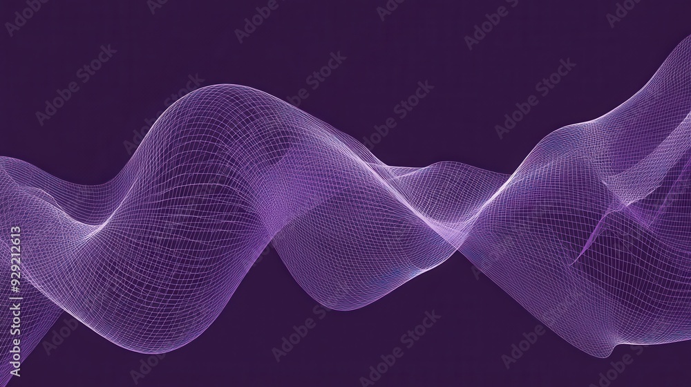 Fototapeta premium A flowing wave of purple lines creating a dynamic, abstract visual effect.