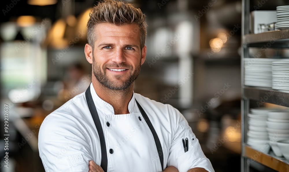 Handsome Chef in Full Body Shot, Styled Like a Restaurant CEO: Executive Culinary Professional Handsome Chef in Full Body Shot, Styled Like a Restaurant CEO: Executive Culinary Professional