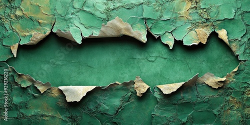 Peeling Green Paint Reveals a Green Undercoat on a Rough Surface photo