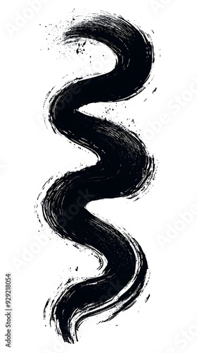Black and Silver Paint Stroke on White Background, Abstract Image, Texture, Pattern, Wallpaper, Cover and Screen of Smartphone, Cell Phone, Computer, Laptop, 9:16 and 16:9 Format