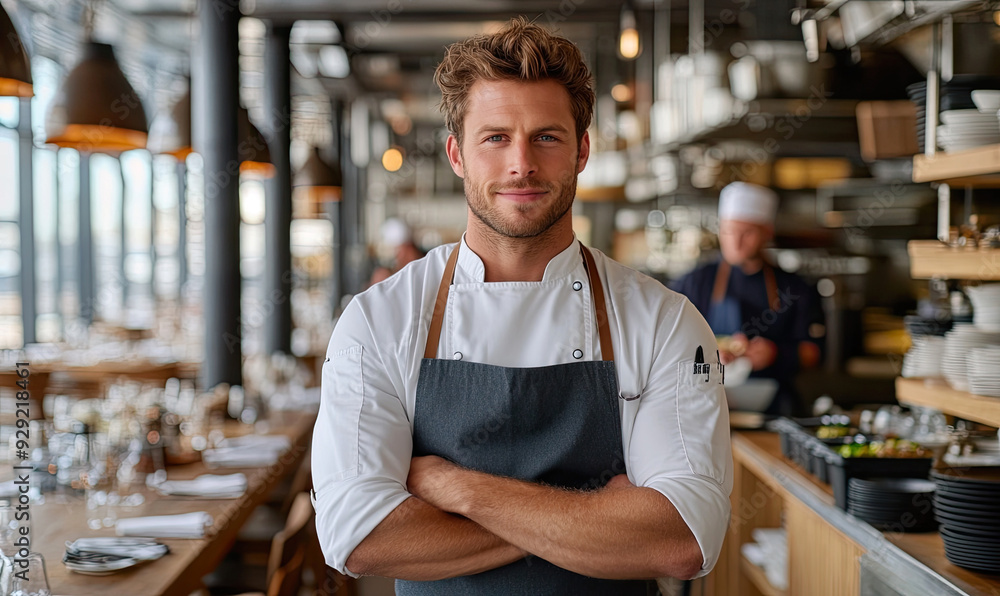 Handsome Chef in Full Body Shot, Styled Like a Restaurant CEO: Executive Culinary Professional Handsome Chef in Full Body Shot, Styled Like a Restaurant CEO: Executive Culinary Professional