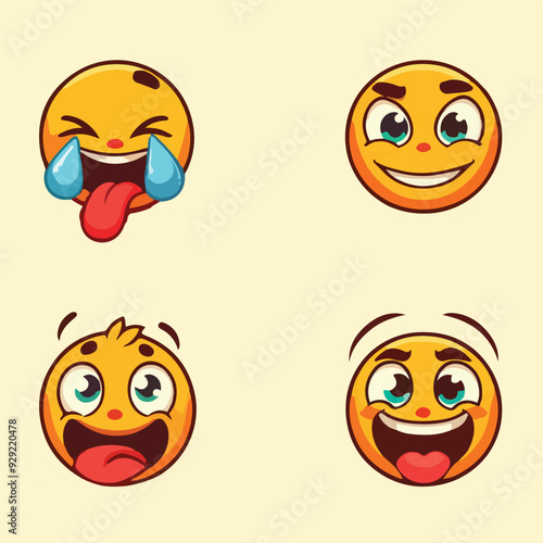 Icon expression Set vector design illustration isolated background Vector.