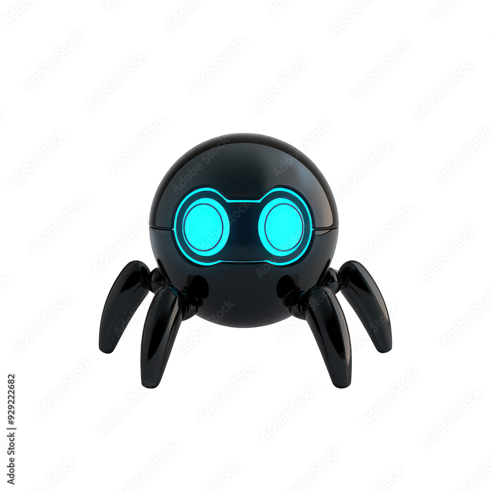 A sleek black robotic creature with blue eyes and four legs, designed for futuristic technology and innovative concepts. transparent background A sleek black robotic creature with blue eyes and four legs, designed for futuristic technology and innovative concepts. transparent background