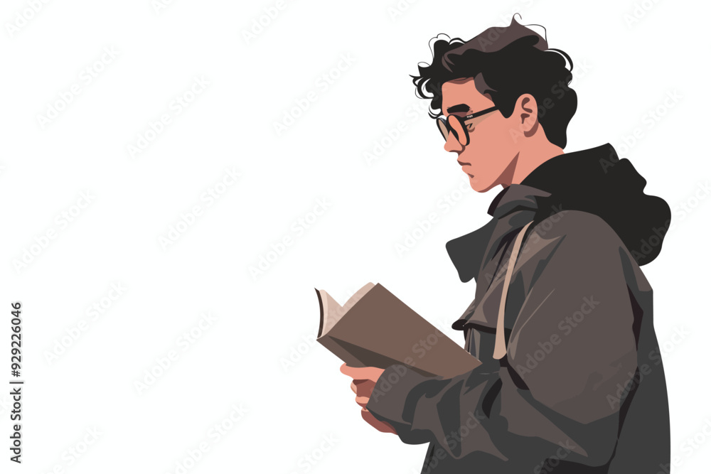 © Zaharia Levy - man reading book stock image isolated vector style © Zaharia Levy - man reading book stock image isolated vector style