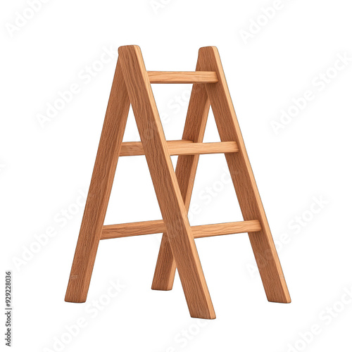 A stylish wooden ladder perfect for home decor, construction, or artistic display in various settings. transparent background