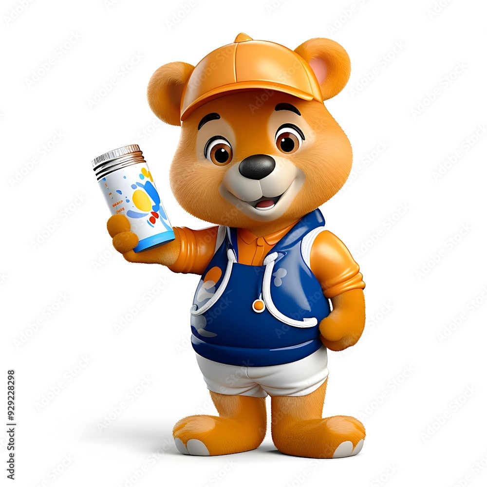 Fototapeta premium CUTE 3D ANIMAL CHARACTERS OF A BEAR