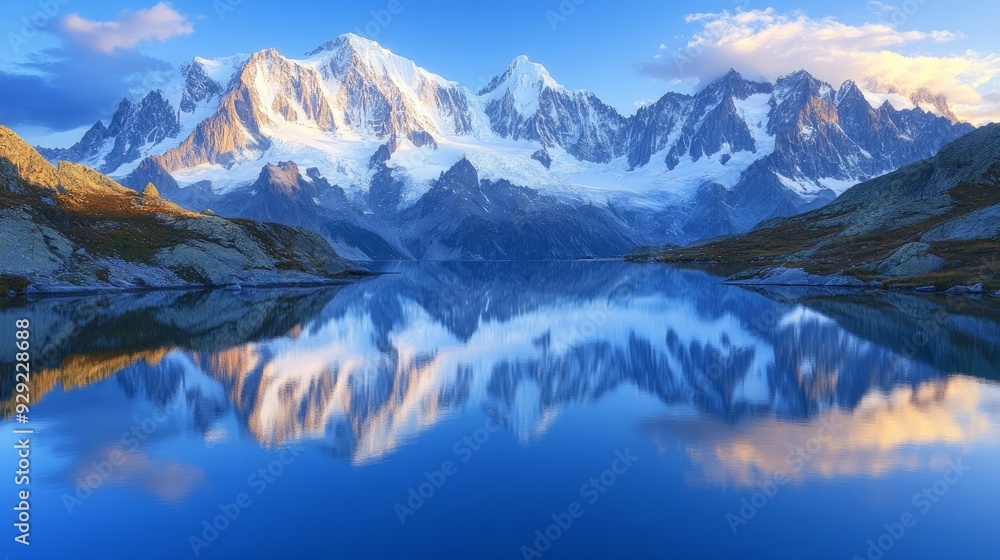 At daybreak, the azure waters of Lac Blanc mirror the snow-capped peaks of Mont Blanc. Chamonix, Haute Savoie, French Alps, France, EuropeMojito drink against a dark backdrop At daybreak, the azure waters of Lac Blanc mirror the snow-capped peaks of Mont Blanc. Chamonix, Haute Savoie, French Alps, France, EuropeMojito drink against a dark backdrop