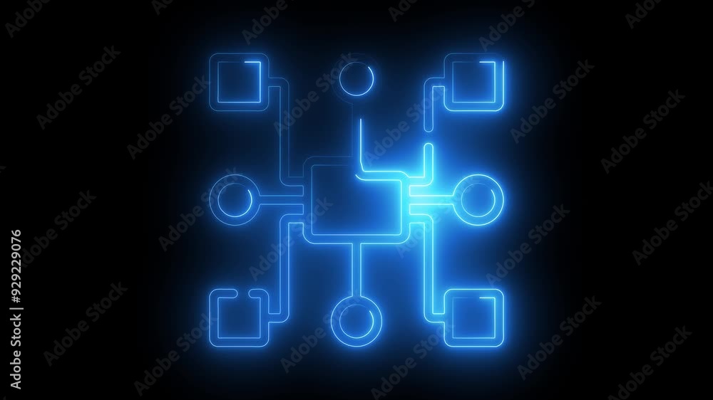 Neon Network Diagram, Glowing Tech Connection, Digital Node Structure, Abstract Network Interface, High-Tech Data Flow Neon Network Diagram, Glowing Tech Connection, Digital Node Structure, Abstract Network Interface, High-Tech Data Flow