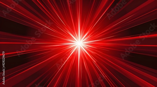 Digital artwork featuring a radiant burst of red light emanating from the center -2 