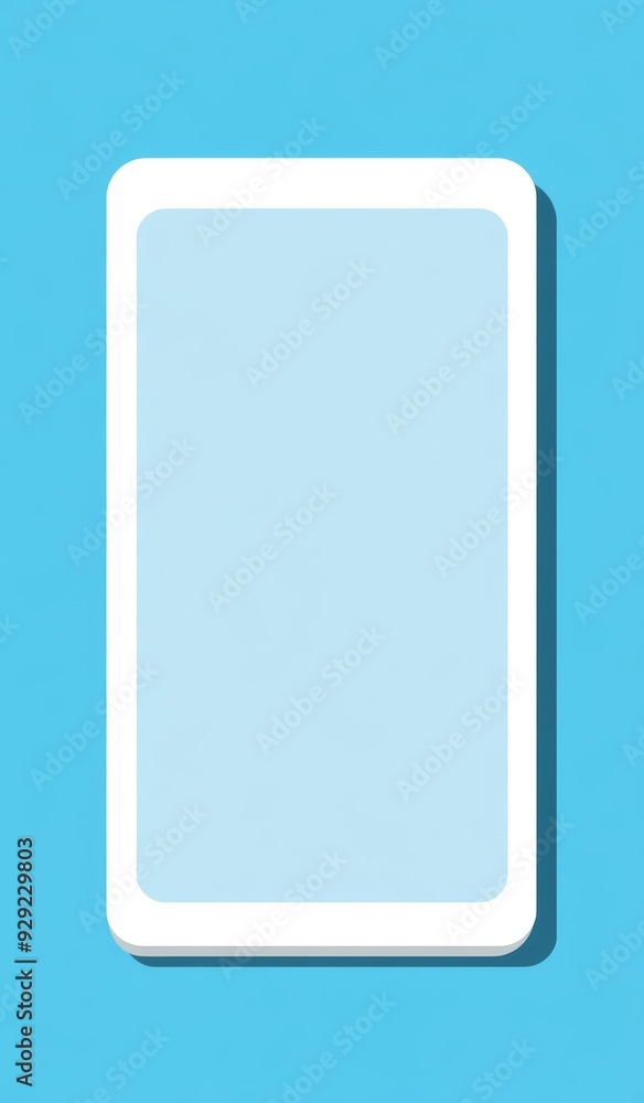 Simple white rectangular banner icon on a blue background Simple white rectangular banner icon on a blue background