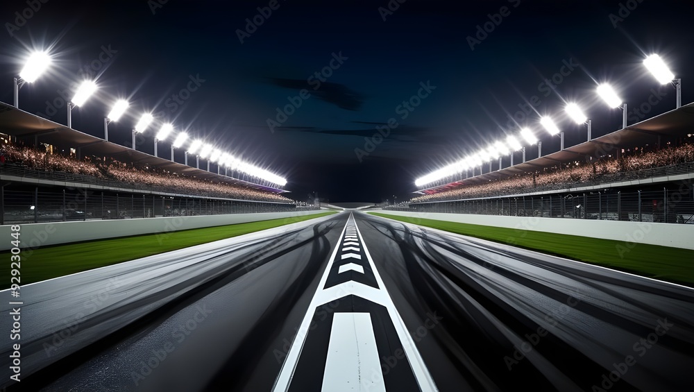A professional high-detail night scene of a motorcycle race track finish line -1
A professional high-detail night scene of a motorcycle race track finish line -1
