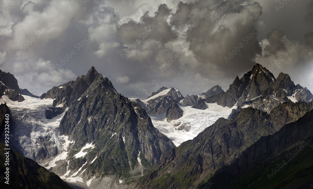 High mountains in clouds High mountains in clouds