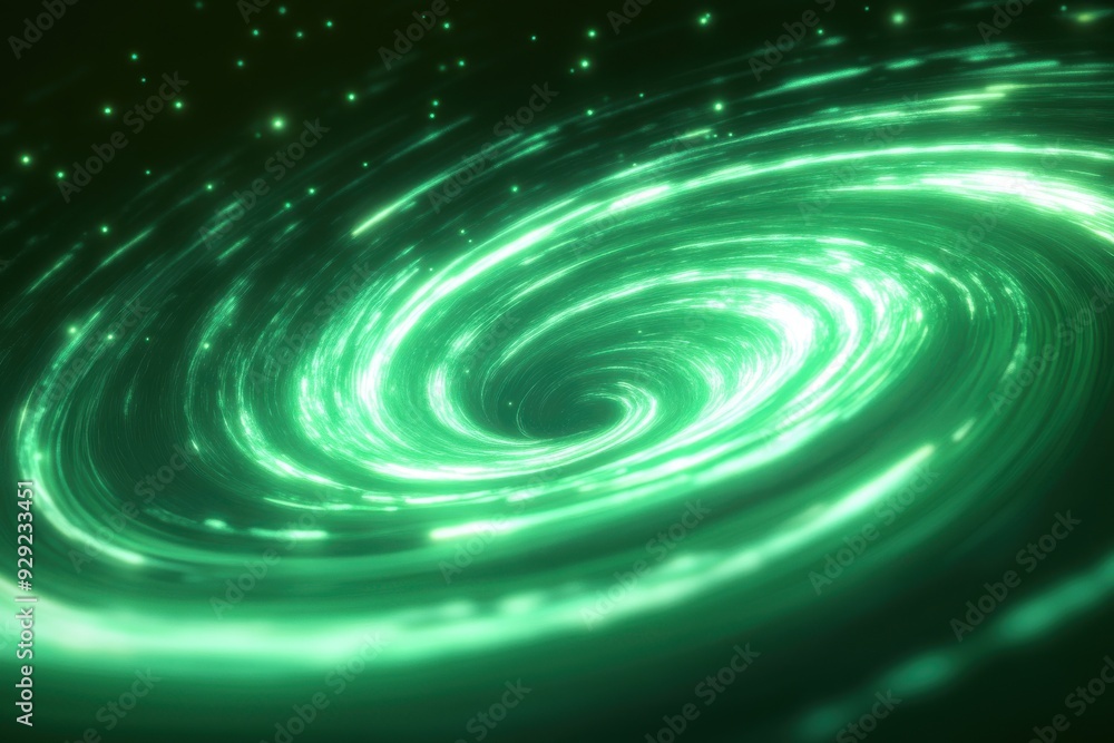 Shimmering green glittering waves. Bright sparkling dots in circular motion. Streaming bright swift lines twists Shimmering green glittering waves. Bright sparkling dots in circular motion. Streaming bright swift lines twists