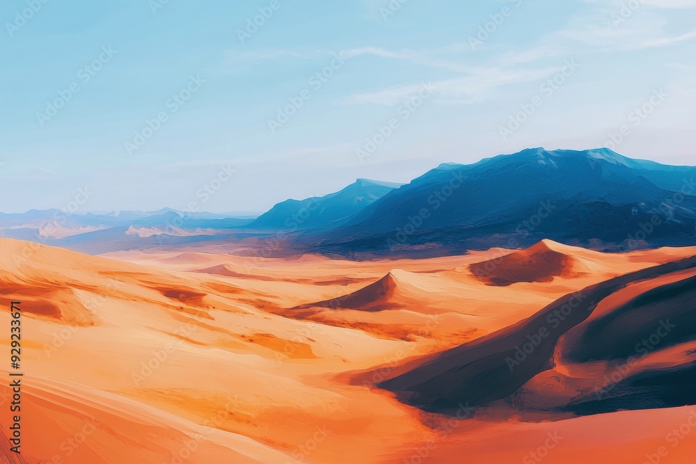 Naklejka premium Discovering the captivating desert beauty of a tranquil arabian country with a pleasant climate and breathtaking views