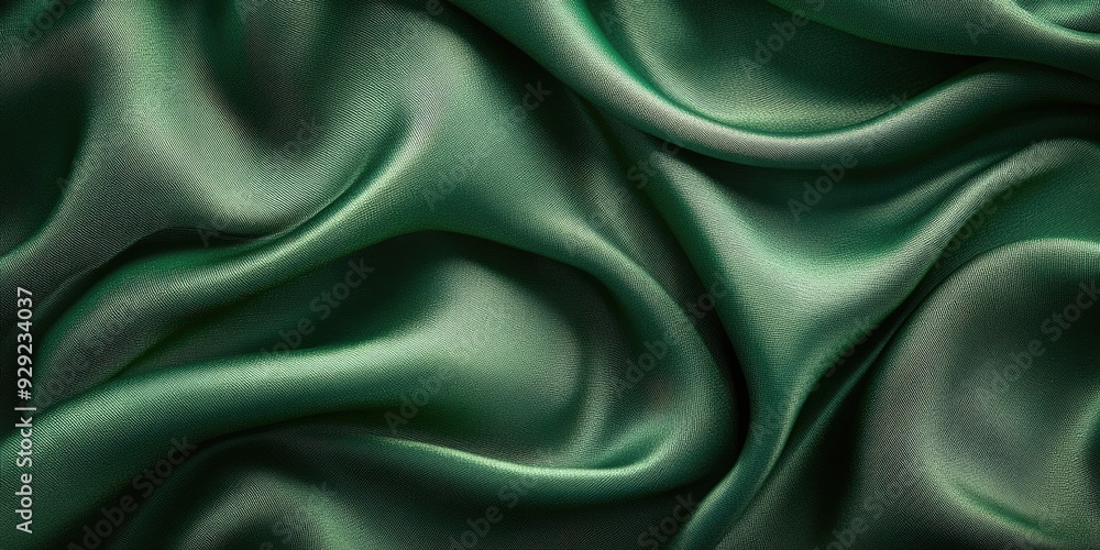 Abstract Draped Emerald Green Fabric Texture Abstract Draped Emerald Green Fabric Texture