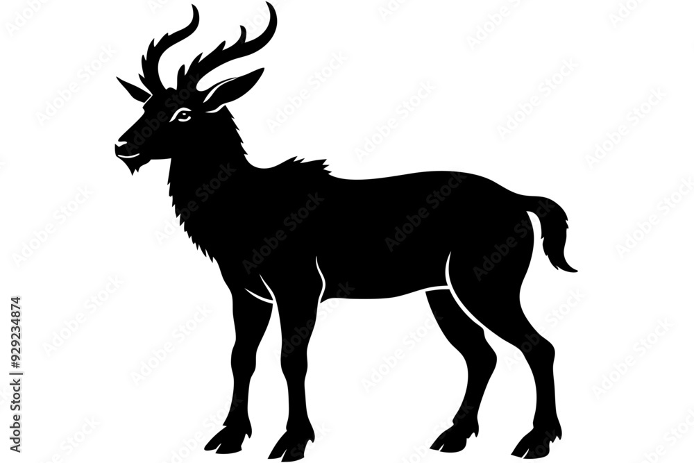 markhor silhouette vector, markhor animal icon symbol markhor silhouette vector, markhor animal icon symbol